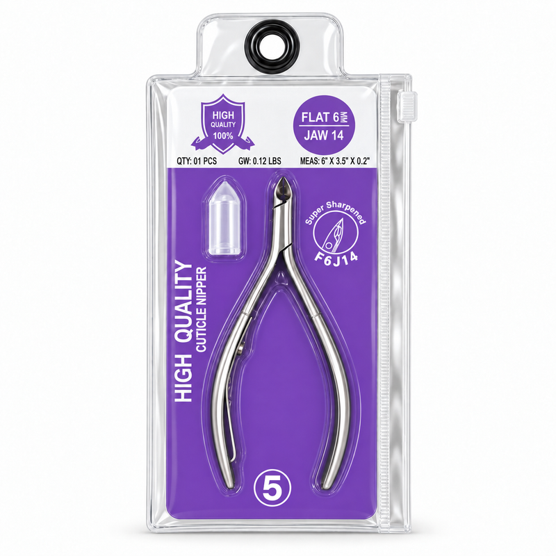 Nail Cuticle Nipper F6J14 - Flat 6mm - Jaw 14