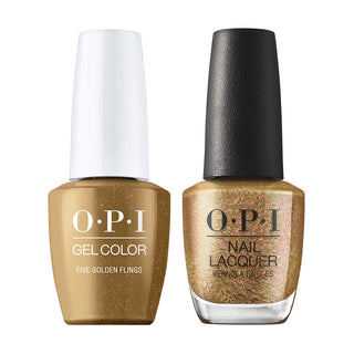 OPI Gel Nail Polish Duo - HRQ02 Five Golden Flings