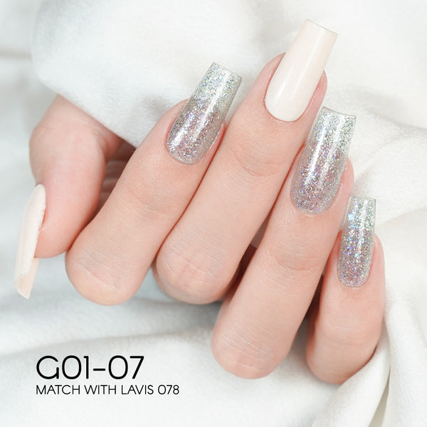 LAVIS Glitter G01 - 07 - Gel Polish 0.5 oz - Galaxy Collection by LAVIS NAILS sold by DTK Nail Supply