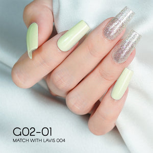 LAVIS Glitter G02 - 01 - Gel Polish 0.5 oz - Pillow Talk Collection by LAVIS NAILS sold by DTK Nail Supply