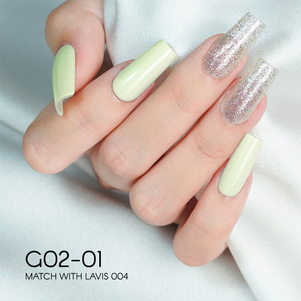 LAVIS Glitter G02 - 01 - Gel Polish 0.5 oz - Pillow Talk Collection by LAVIS NAILS sold by DTK Nail Supply