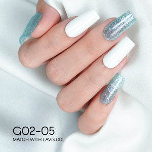 LAVIS Glitter G02 - 05 - Gel Polish 0.5 oz - Pillow Talk Collection by LAVIS NAILS sold by DTK Nail Supply