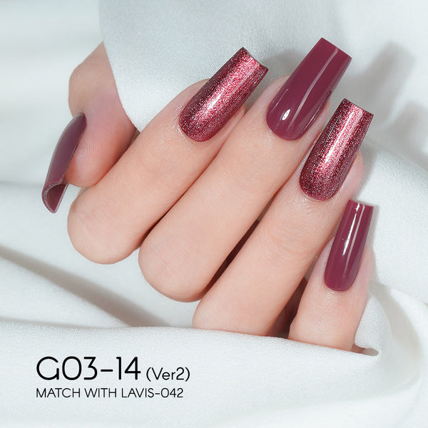 LAVIS 14 (G03-ver2) - Gel Polish 0.5 oz - Bridal Party Glitter Collection by LAVIS NAILS sold by DTK Nail Supply