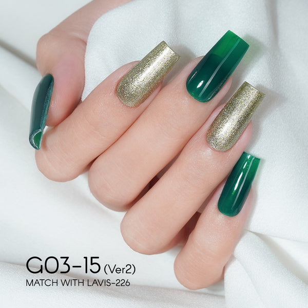LAVIS 15 (G03-ver2) - Gel Polish 0.5 oz - Bridal Party Glitter Collection by LAVIS NAILS sold by DTK Nail Supply