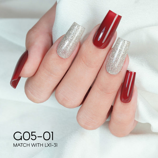 LAVIS Glitter G05 - 01 - Gel Polish 0.5oz - Champagne Toast Glitter Collection by LAVIS NAILS sold by DTK Nail Supply