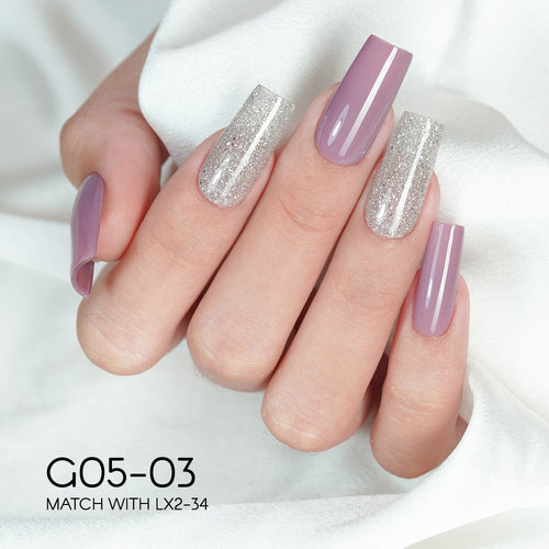 LAVIS Glitter G05 - Set 24 - Gel Polish 0.5oz - Champagne Toast Glitter Collection by LAVIS NAILS sold by DTK Nail Supply
