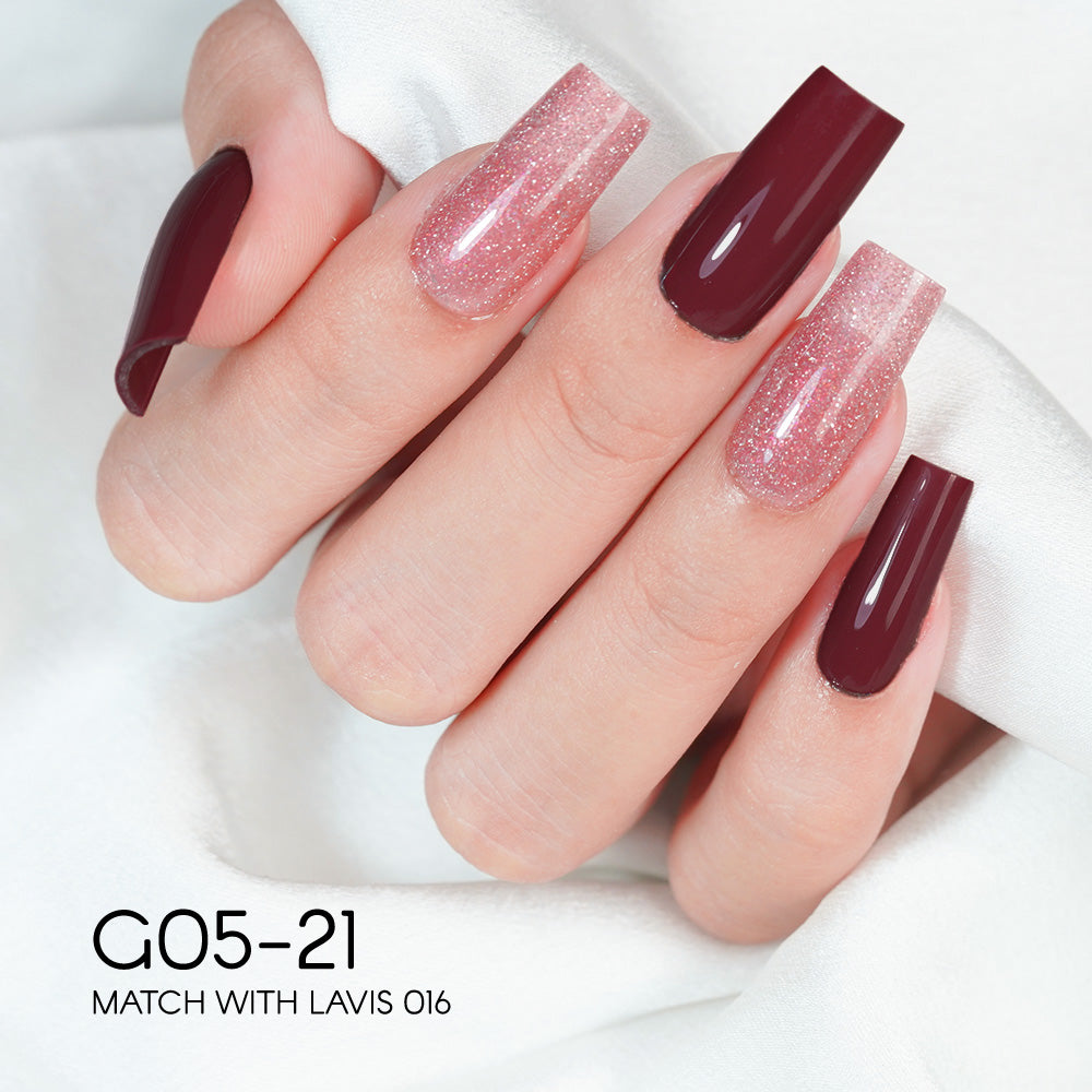 LAVIS Glitter G05 - 21 - Gel Polish 0.5oz - Champagne Toast Glitter Collection by LAVIS NAILS sold by DTK Nail Supply