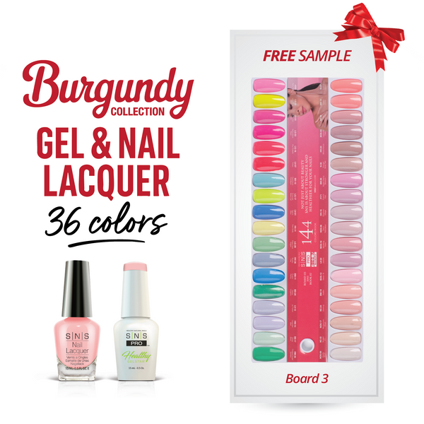 SNS Pro Gel Nail Polish Duo Set 36 Colors - Board 3 Burgundy (073 - 108)