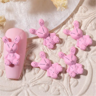 #188 Pink #185-188 2PCS Stitched Bunny Nail Charm by Nail Charm sold by DTK Nail Supply