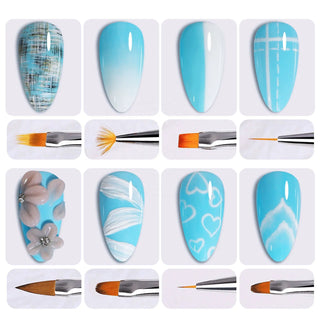 8pcs/set Aurora Acrylic Nail Art Painting Pens