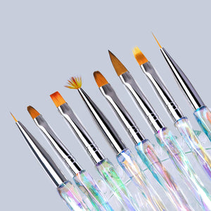  8pcs/set Aurora Acrylic Nail Art Painting Brush by Nail Art Brush sold by DTK Nail Supply