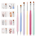  6pcs Colorful Nail Art Brushes Set by Nail Art Brush sold by DTK Nail Supply