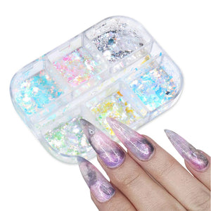 6 Grids of Iridescent Flakes - XR - #2 - Cosmos by OTHER sold by DTK Nail Supply