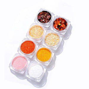  Mixed Fine/Medium Nail Glitter Sequins - Set 1 - Autumn(S) by OTHER sold by DTK Nail Supply