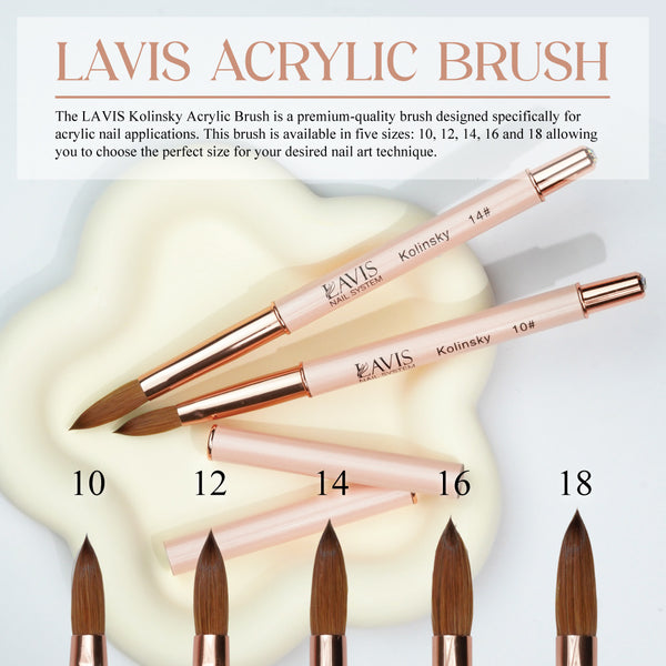  Lavis Kolinsky Acrylic Brush Pink #12 by LAVIS sold by DTK Nail Supply