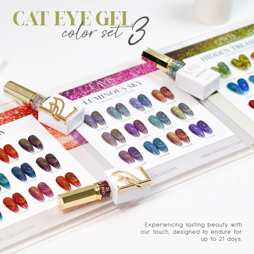  LAVIS Cat Eyes Set 3 - (CE8, CE13, CE14) - Gel Polish 0.5 oz by LAVIS NAILS sold by DTK Nail Supply