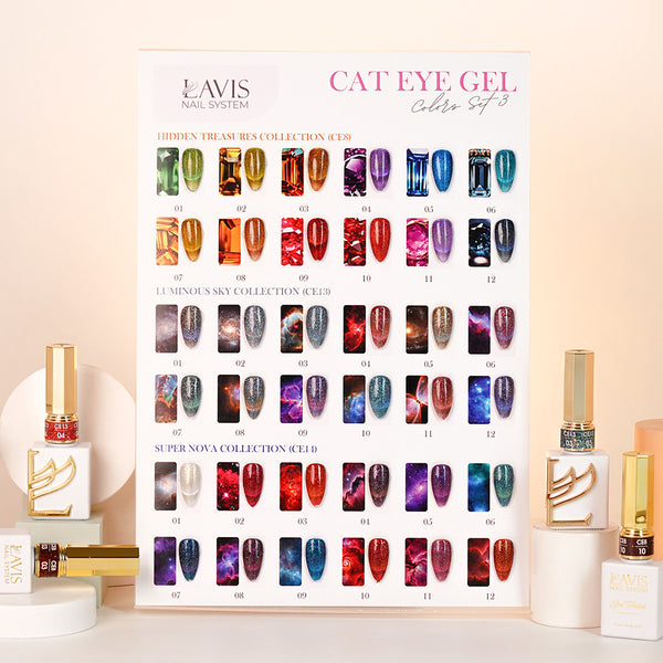  LAVIS Cat Eyes Set 3 - (CE8, CE13, CE14) - Gel Polish 0.5 oz by LAVIS NAILS sold by DTK Nail Supply
