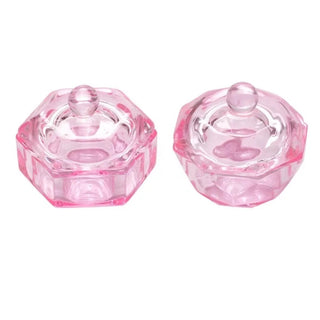 Glass Bowl Dappen Nails Lid Pink Cup