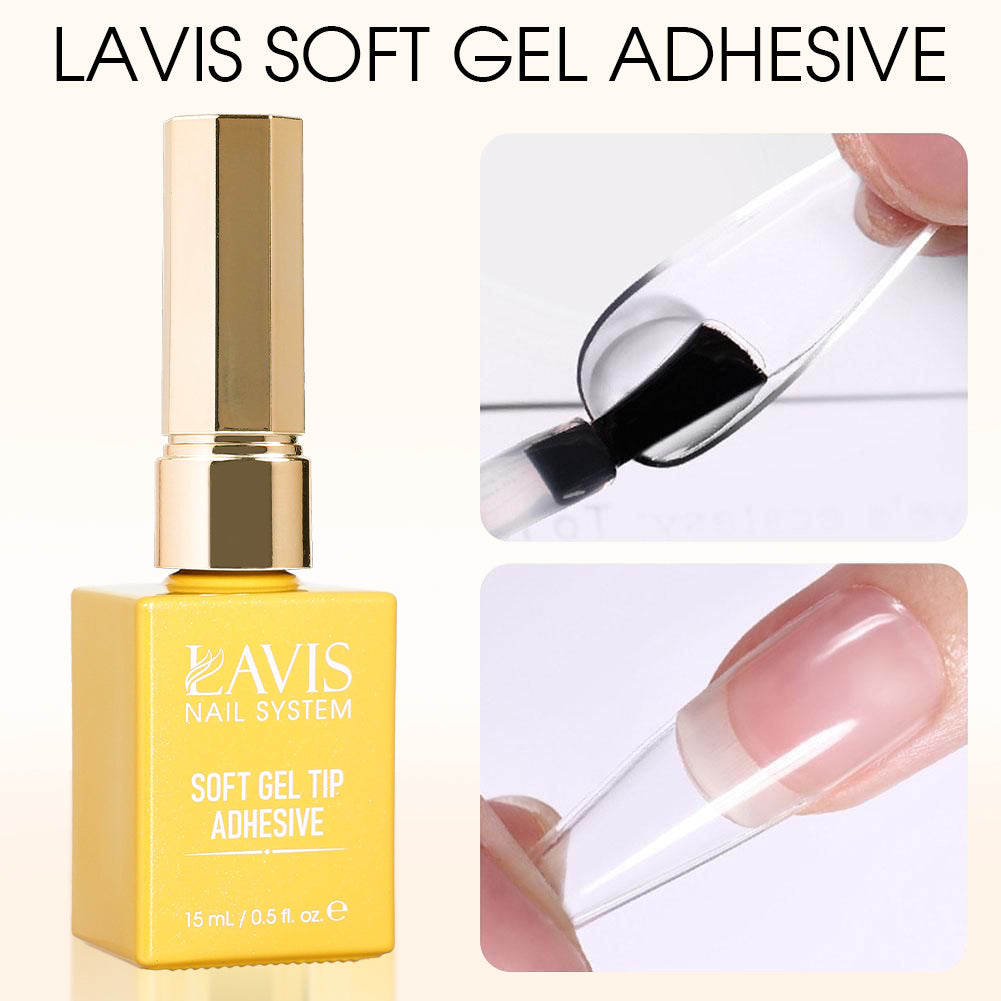 LAVIS Gel Polish Soft Gel Tip Adhesive - 0.5 oz