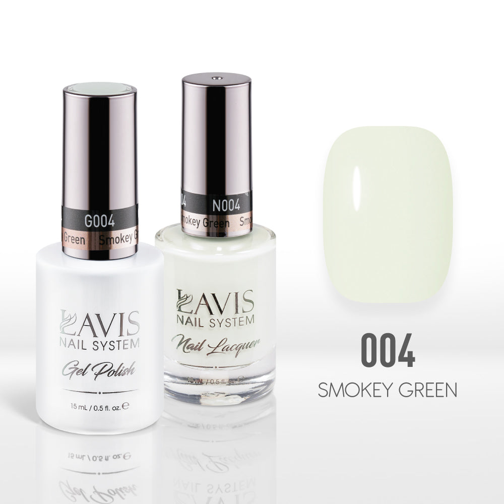  Lavis Gel Nail Polish Duo - 004 Smokey Green by LAVIS NAILS sold by DTK Nail Supply