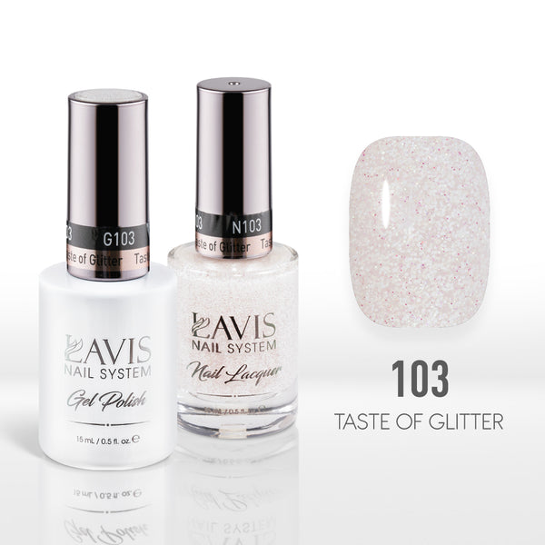  Lavis Gel Nail Polish Duo - 103 Taste of Glitter by LAVIS NAILS sold by DTK Nail Supply