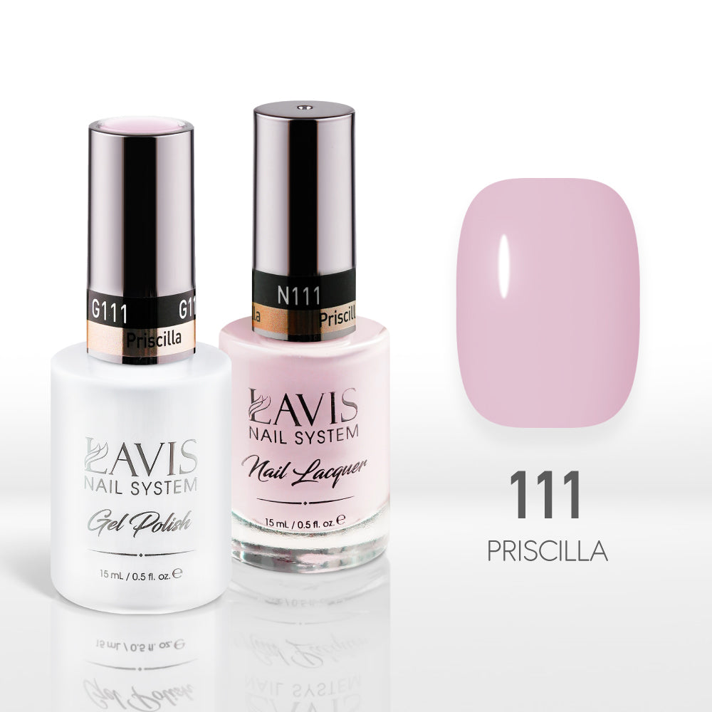 Lavis Gel Nail Polish Duo - 111 Pink Colors - Priscilla by LAVIS NAILS sold by DTK Nail Supply