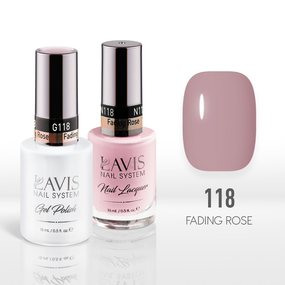 Lavis Gel Nail Polish Duo - 118 Nude Colors - Fading Rose by LAVIS NAILS sold by DTK Nail Supply