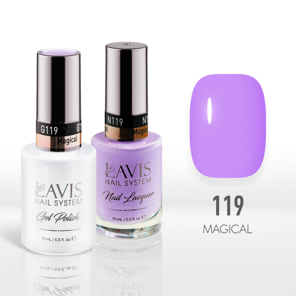 Lavis Gel Nail Polish Duo - 119 Violet Colors - Magical by LAVIS NAILS sold by DTK Nail Supply