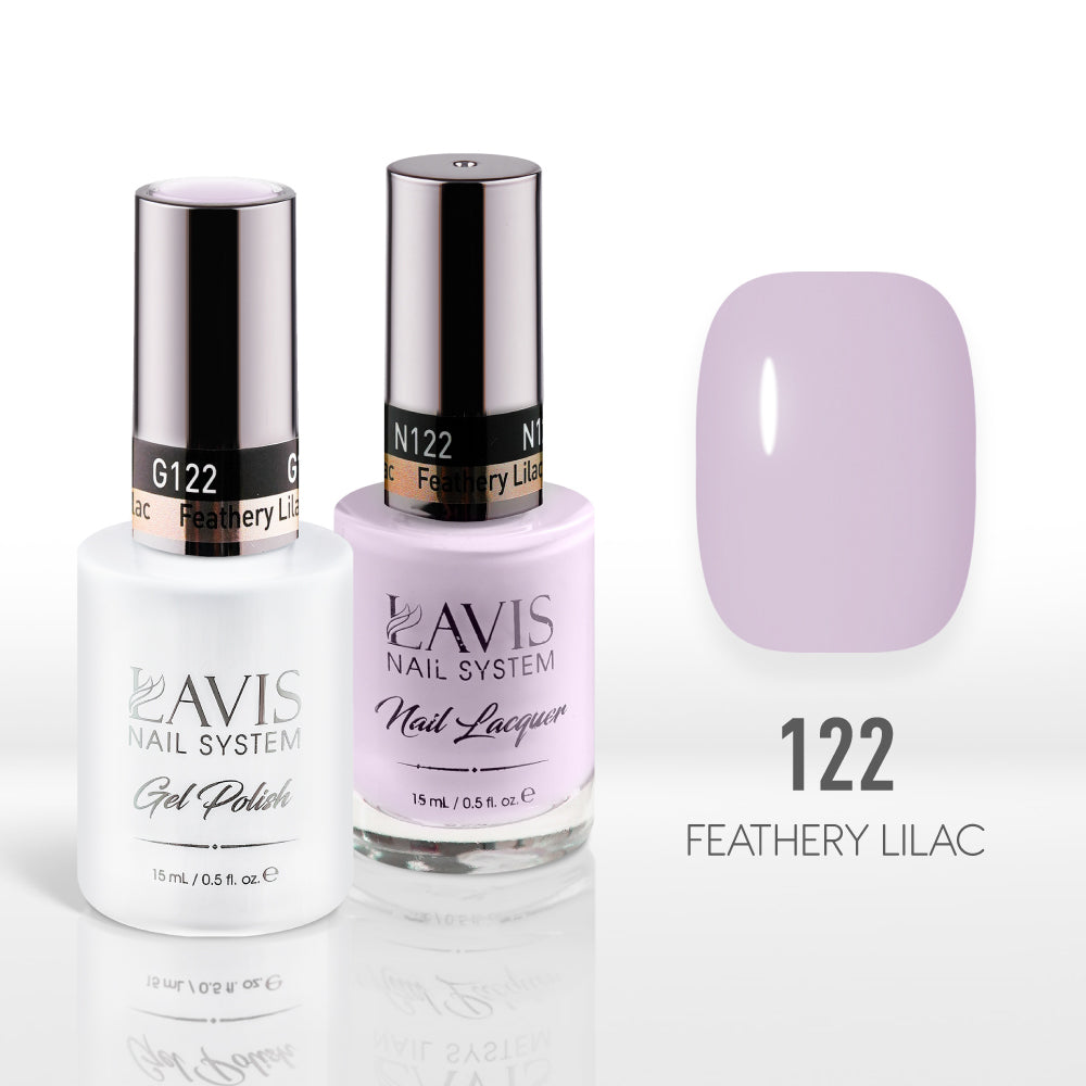 Lavis Gel Nail Polish Duo - 122 Violet Colors - Feathery Lilac by LAVIS NAILS sold by DTK Nail Supply