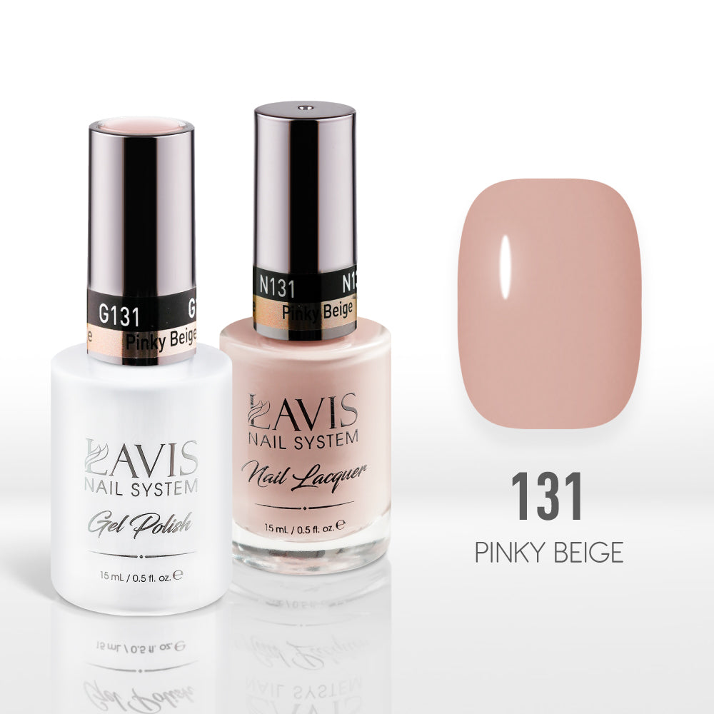 Lavis Gel Nail Polish Duo - 131 Nude Colors - Pinky Beige by LAVIS NAILS sold by DTK Nail Supply