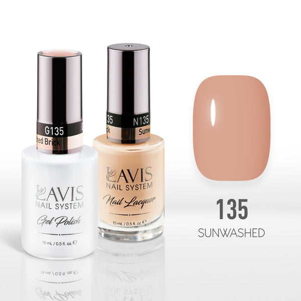 Lavis Gel Nail Polish Duo - 135 Nude Colors - Sunwashed Brick by LAVIS NAILS sold by DTK Nail Supply