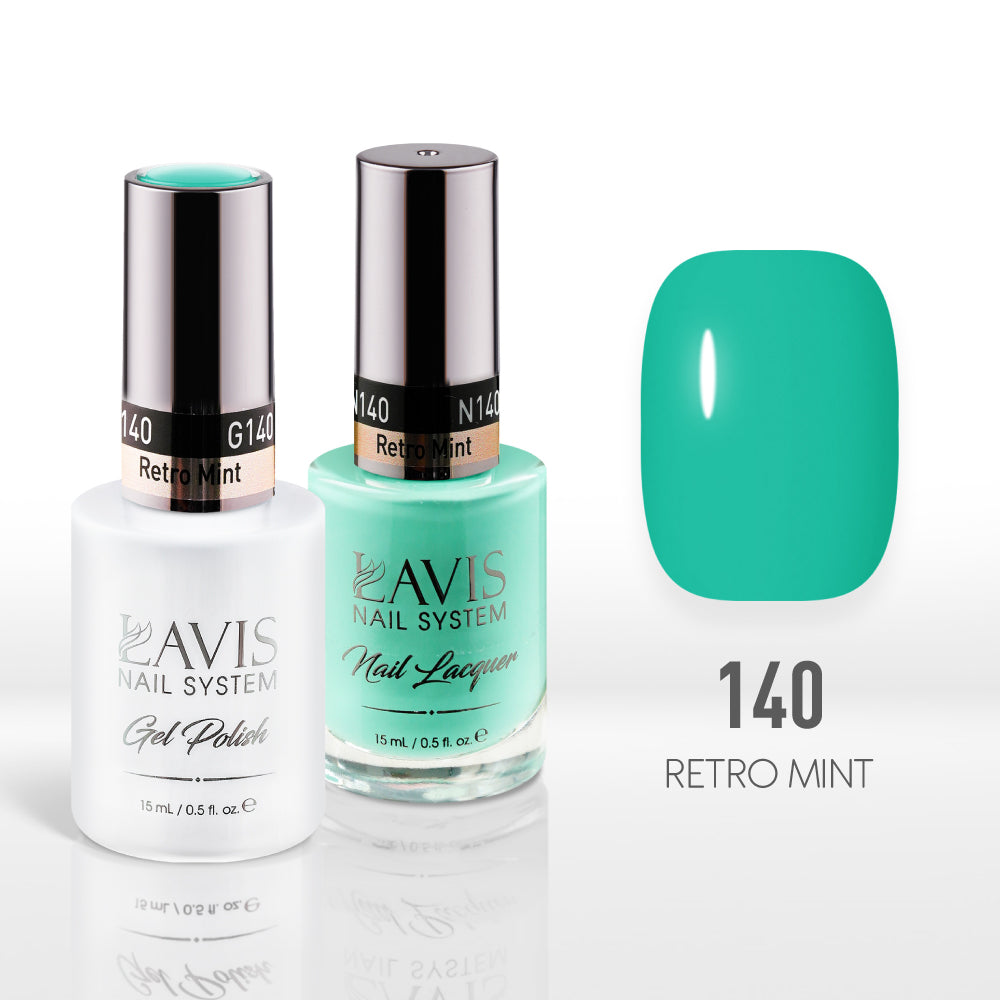 Lavis Gel Nail Polish Duo - 140 Teal Colors - Retro Mint by LAVIS NAILS sold by DTK Nail Supply