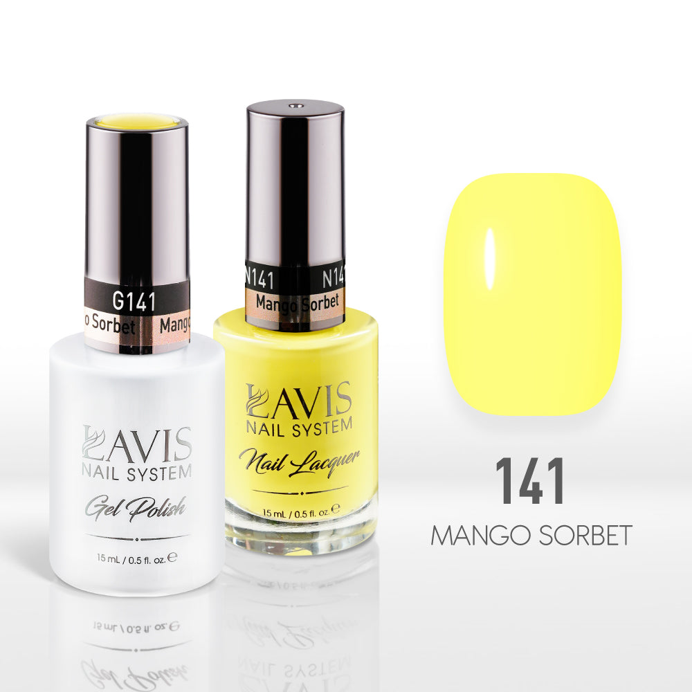 Lavis Gel Nail Polish Duo - 141 Yellow Colors - Mango Sorbet by LAVIS NAILS sold by DTK Nail Supply