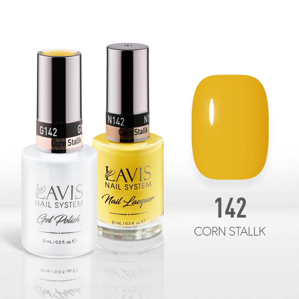 Lavis Gel Nail Polish Duo - 142 Yellow Colors - Corn Stallk by LAVIS NAILS sold by DTK Nail Supply