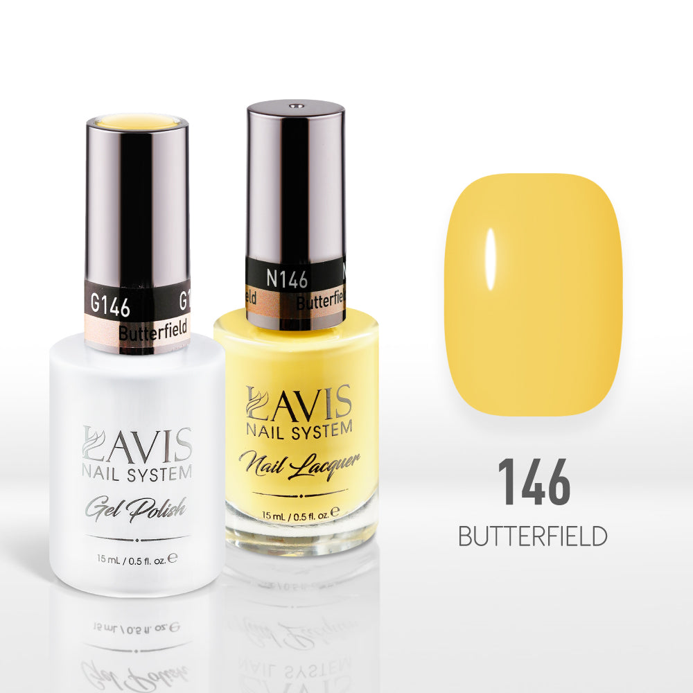 Lavis Gel Nail Polish Duo - 146 Yellow Colors - Butterfield by LAVIS NAILS sold by DTK Nail Supply