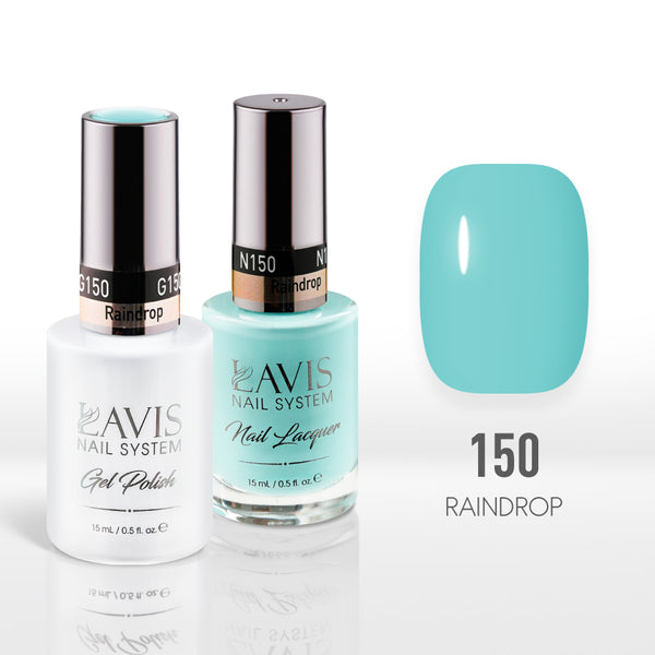 Lavis Gel Nail Polish Duo - 150 Teal Colors - Raindrop by LAVIS NAILS sold by DTK Nail Supply
