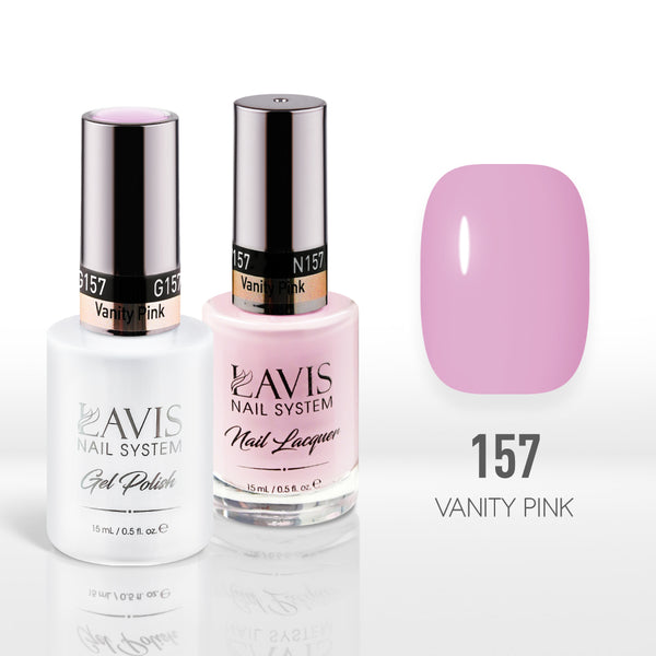 Lavis Gel Nail Polish Duo - 157 Pink Colors - Vanity Pink by LAVIS NAILS sold by DTK Nail Supply