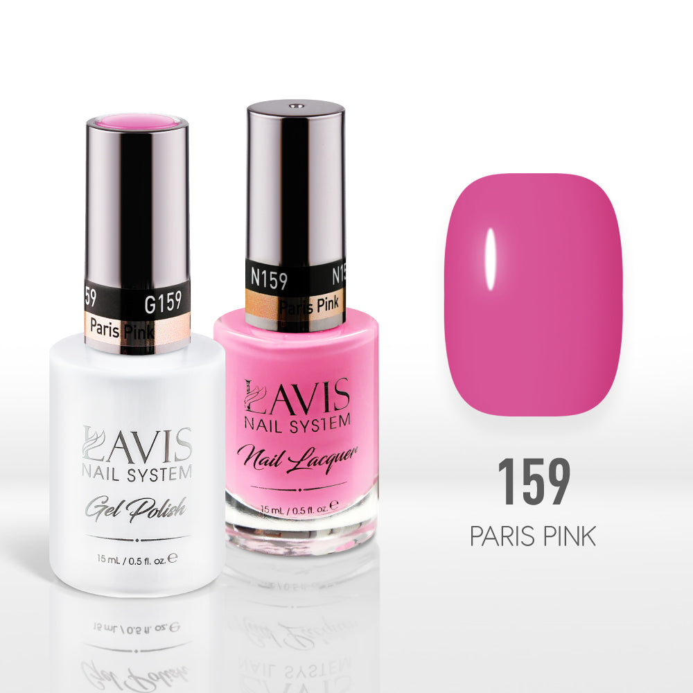 Lavis Gel Nail Polish Duo - 159 Pink Colors - Paris Pink by LAVIS NAILS sold by DTK Nail Supply