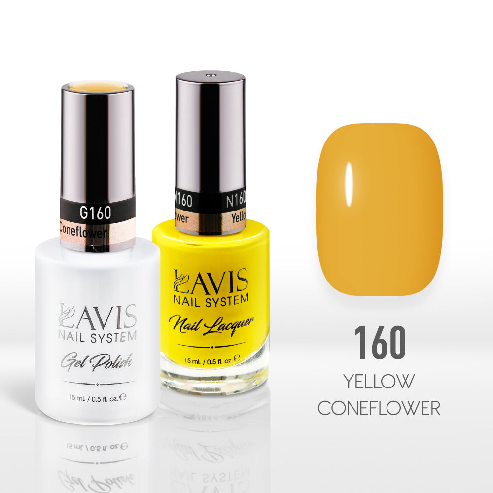 Lavis Gel Nail Polish Duo - 160 Yellow Colors - Yellow Coneflower by LAVIS NAILS sold by DTK Nail Supply