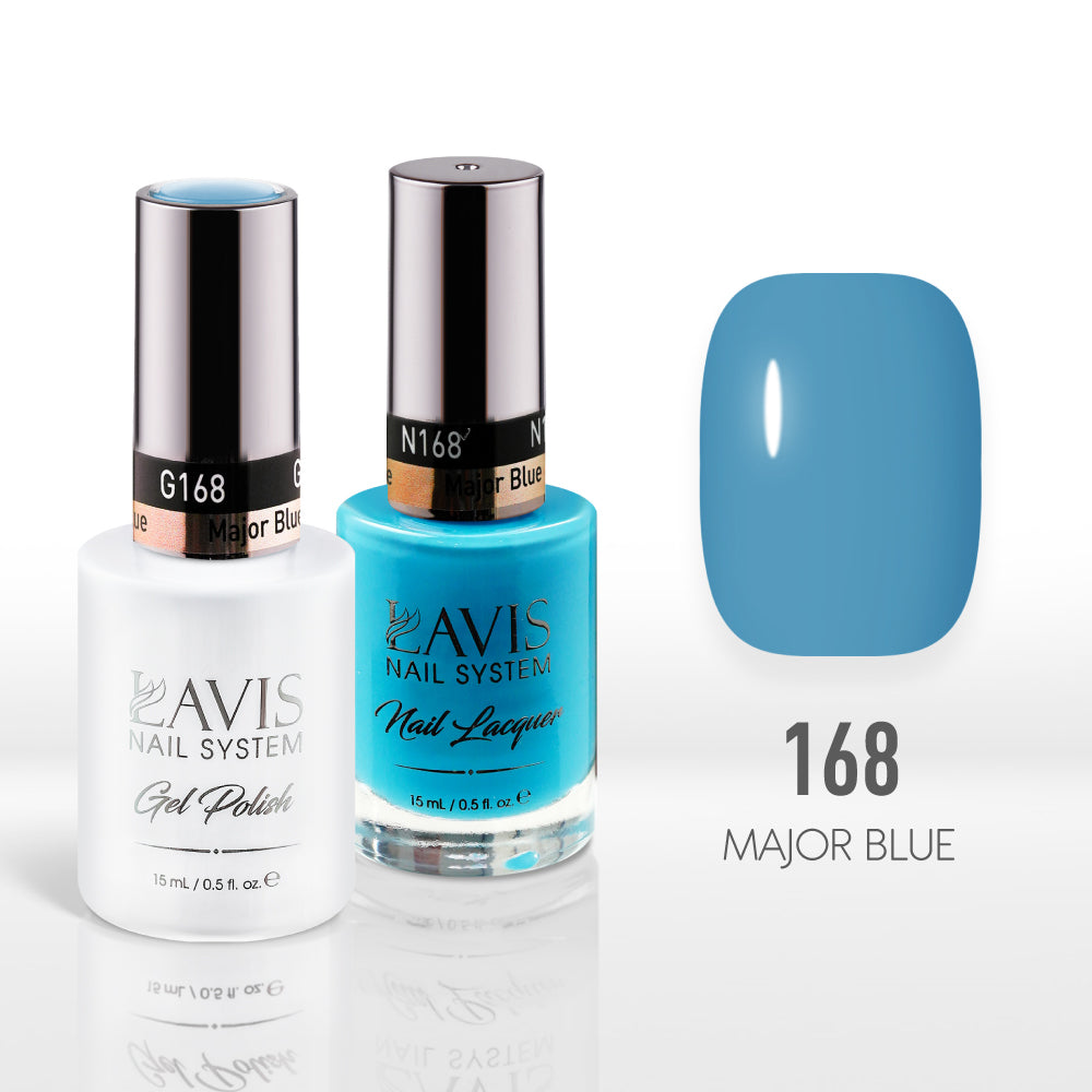 Lavis Gel Nail Polish Duo - 168 Blue Colors - Major Blue by LAVIS NAILS sold by DTK Nail Supply