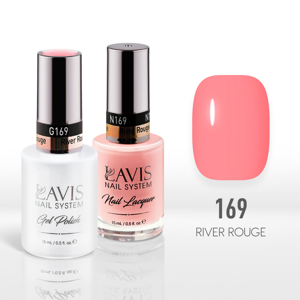 Lavis Gel Nail Polish Duo - 169 Pink Colors - River Rouge by LAVIS NAILS sold by DTK Nail Supply