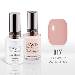  Lavis Gel Nail Polish Duo - 017 Beige, Coral Colors - Rosewater Macaroons by LAVIS NAILS sold by DTK Nail Supply