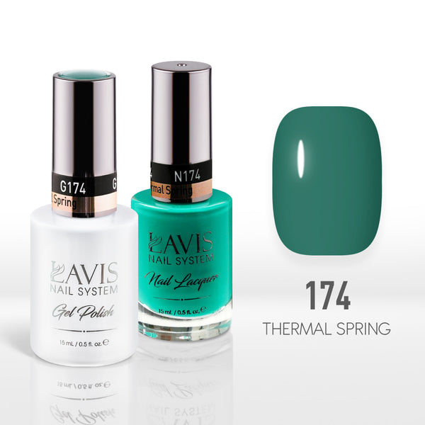 Lavis Gel Nail Polish Duo - 174 Green Colors - Thermal Spring by LAVIS NAILS sold by DTK Nail Supply