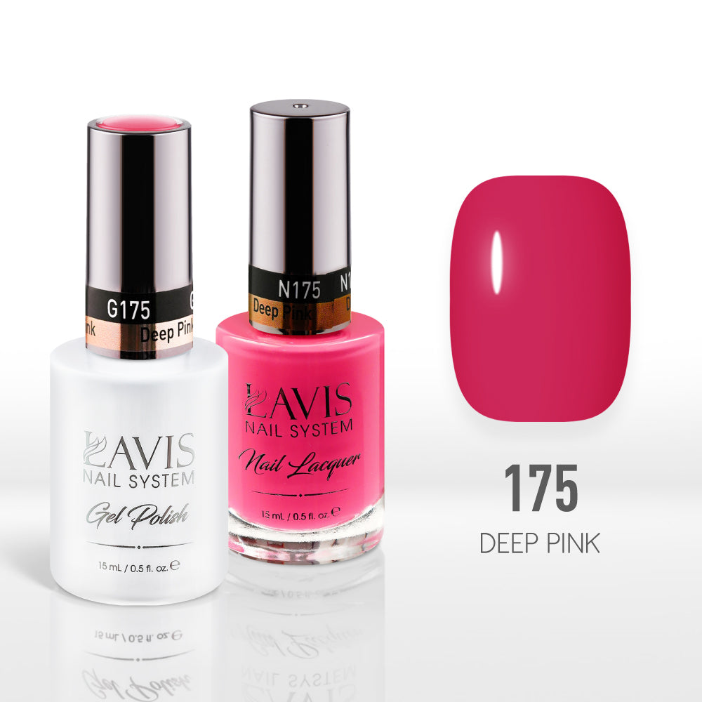 Lavis Gel Nail Polish Duo - 175 Pink Colors - Deep Pink by LAVIS NAILS sold by DTK Nail Supply