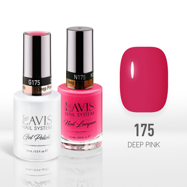 Lavis Gel Nail Polish Duo - 175 Pink Colors - Deep Pink by LAVIS NAILS sold by DTK Nail Supply