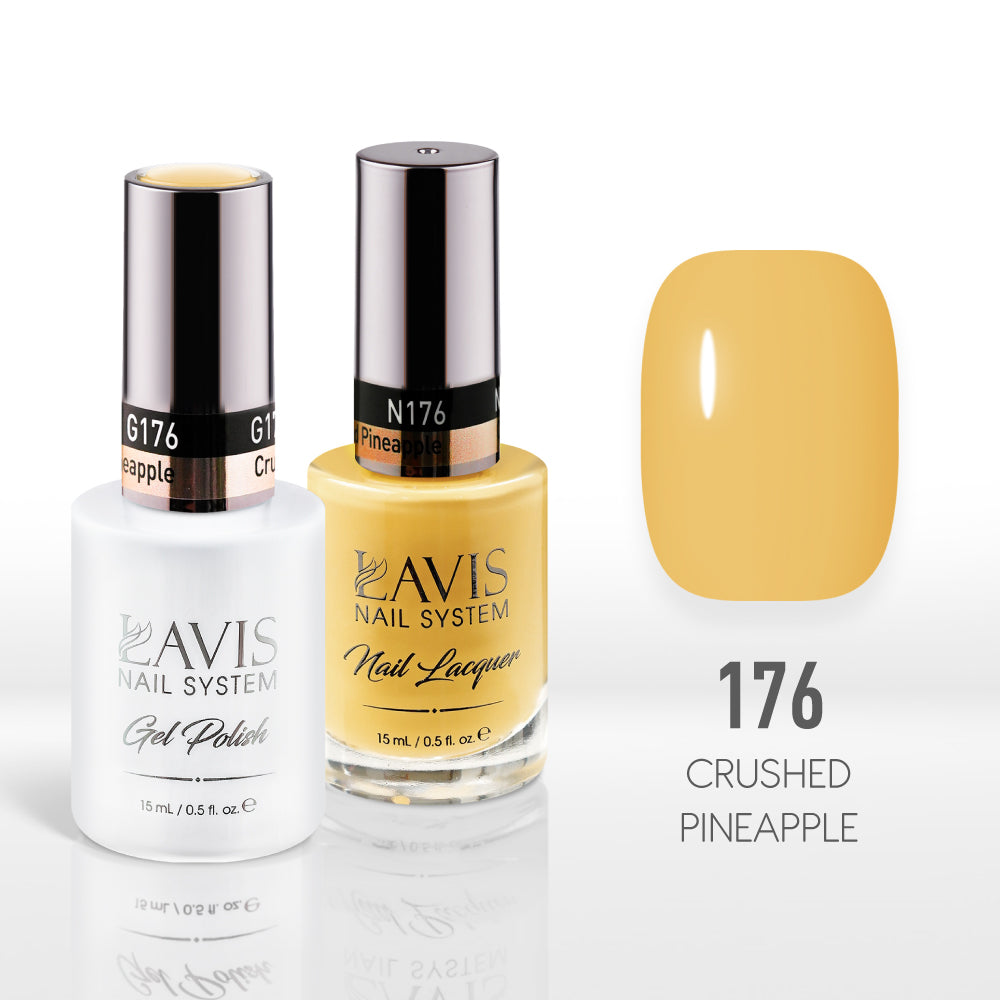Lavis Gel Nail Polish Duo - 176 Yellow Colors - Crushed Pineapple by LAVIS NAILS sold by DTK Nail Supply