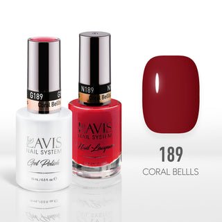 Lavis Gel Nail Polish Duo - 189 Crimson Colors - Coral Bellls