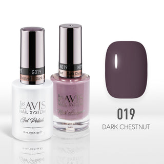  Lavis Gel Nail Polish Duo - 019 Dark Chestnut by LAVIS NAILS sold by DTK Nail Supply