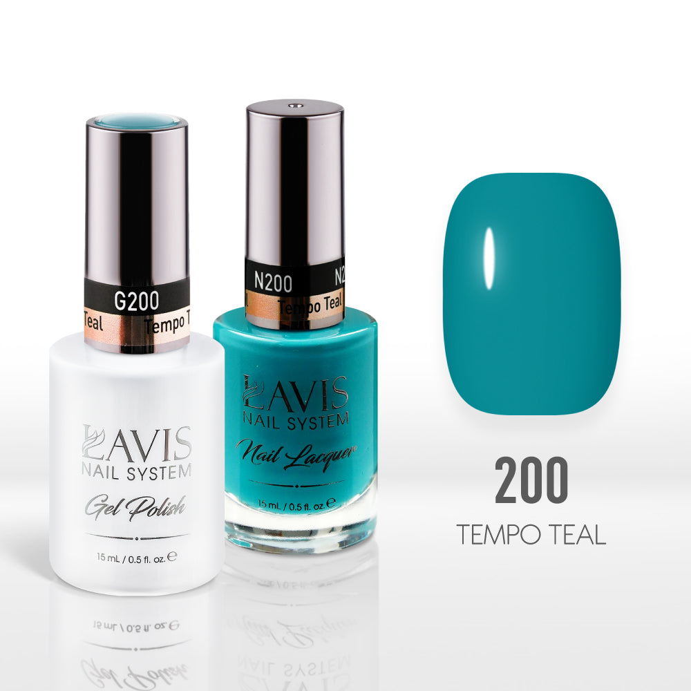 Lavis Gel Nail Polish Duo - 200 Teal Colors - Tempo Teal by LAVIS NAILS sold by DTK Nail Supply