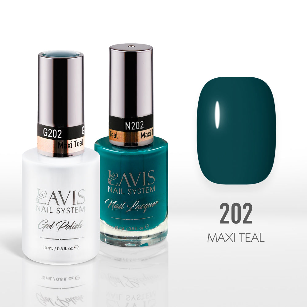Lavis Gel Nail Polish Duo - 202 Teal Colors - Maxi Teal by LAVIS NAILS sold by DTK Nail Supply